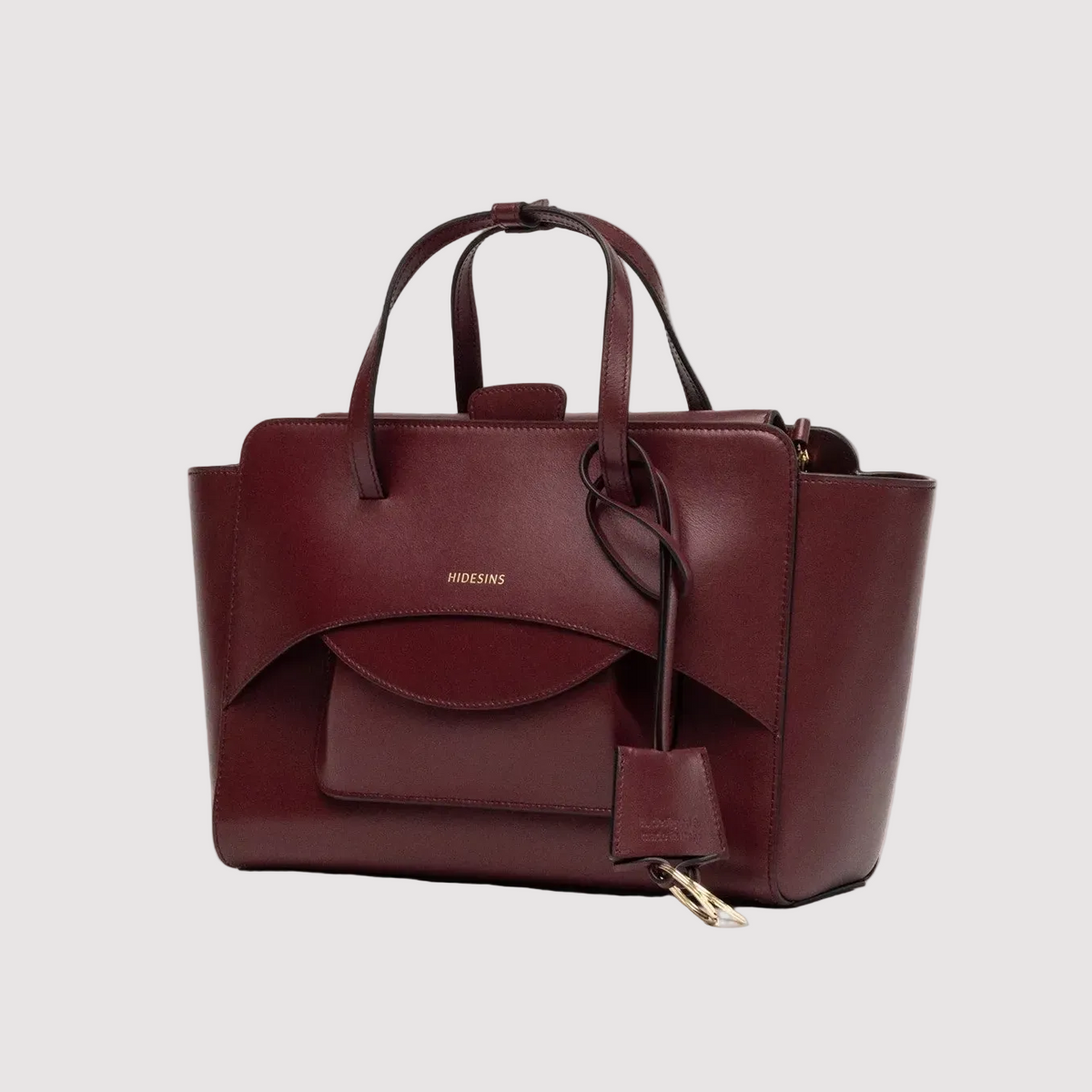 Hidesins borsa a mano Flap M in pelle Wine