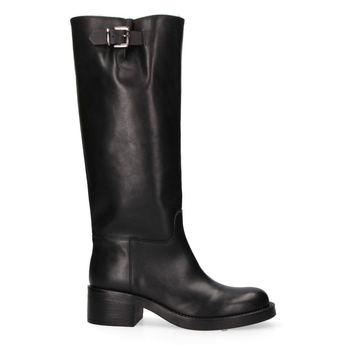 Niche stivale Boston con fibbia in pelle nera