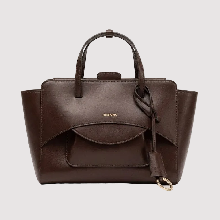 Hidesins borsa a mano Flap M in pelle testa di moro