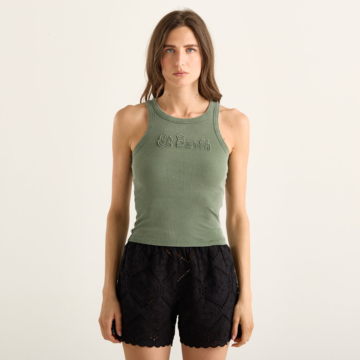 Mc2 Saint Barth canotta ada vintage st barth patch verde