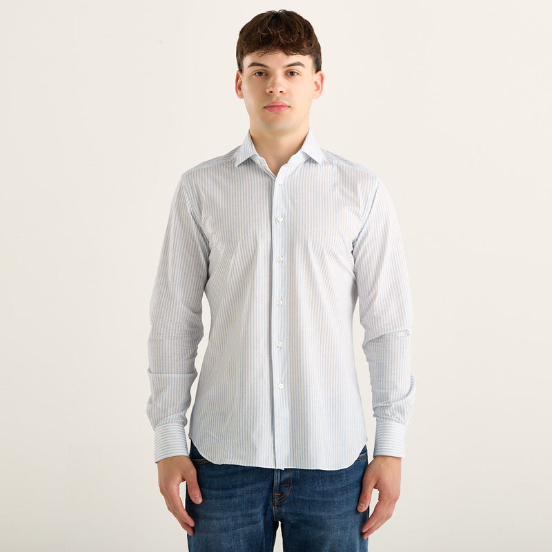 Xacus camicia active a righe bianca e azzurra