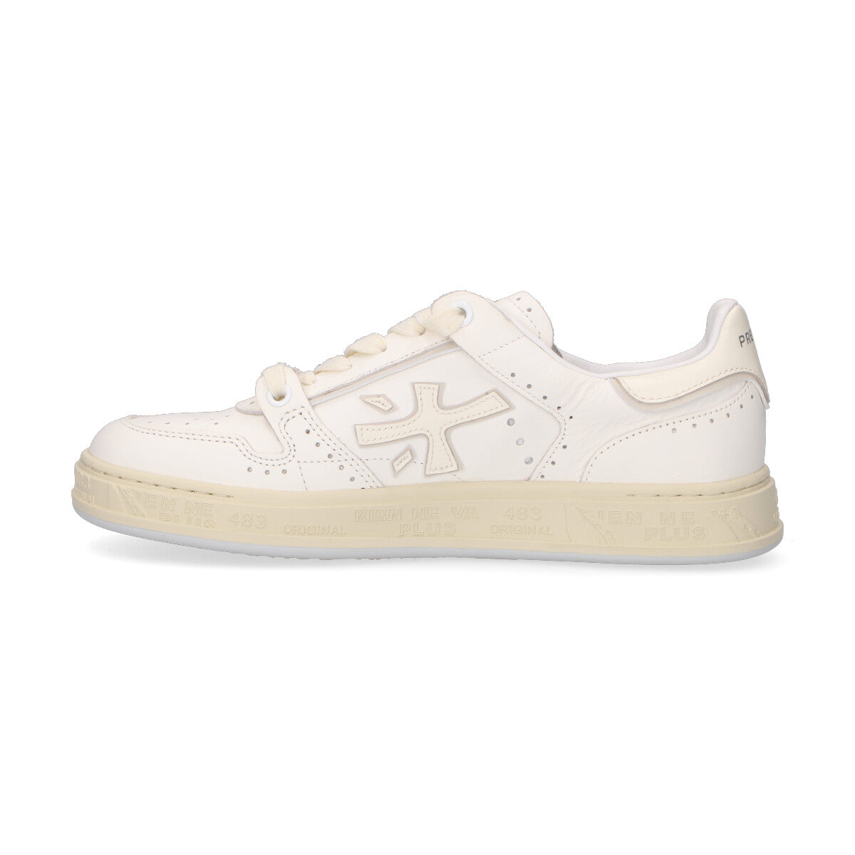 Premiata sneaker Quinn in pelle panna