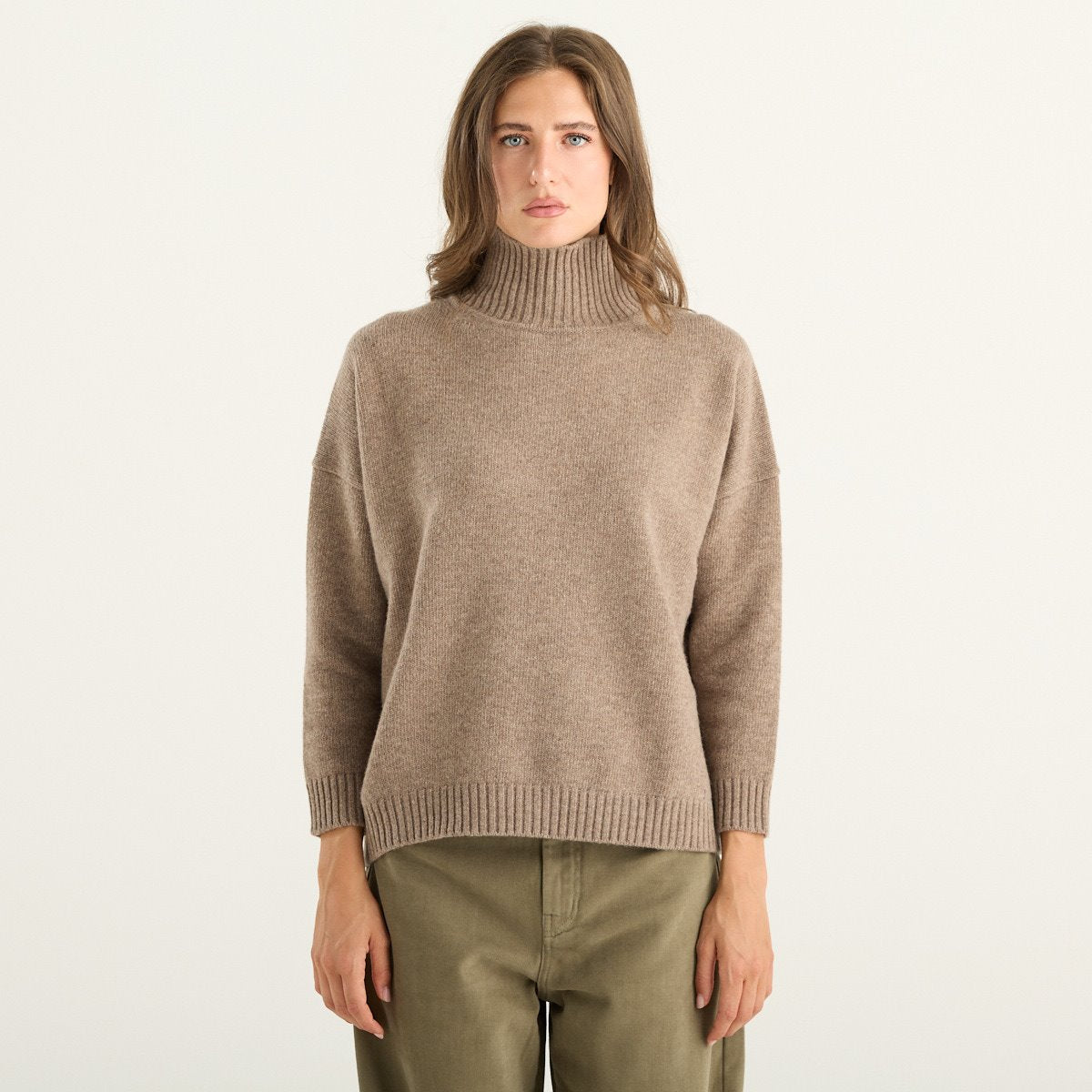 Weekend Max Mara maglia donna Borgia dolcevita in lana noce mélange