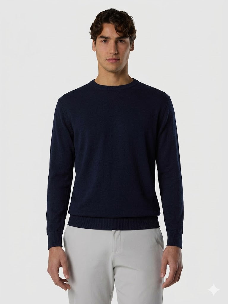 North Sails maglione girocollo jersey cotone blu