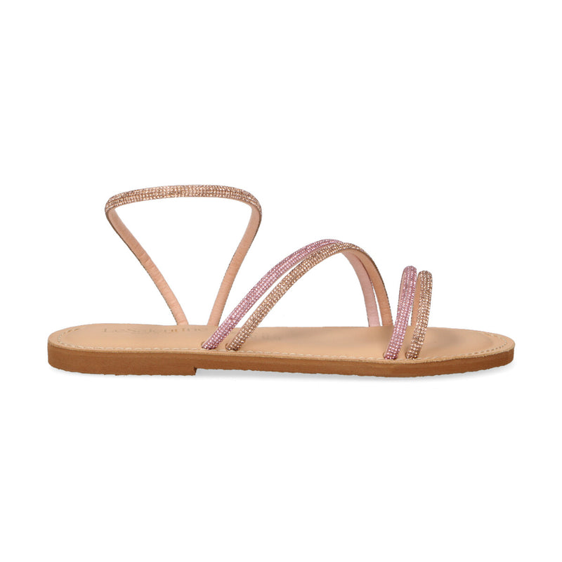 LeSalentine sandalo Gioia in strass oro rosa