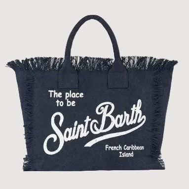 Mc2 Saint Barth borsa vanity linen blue navy