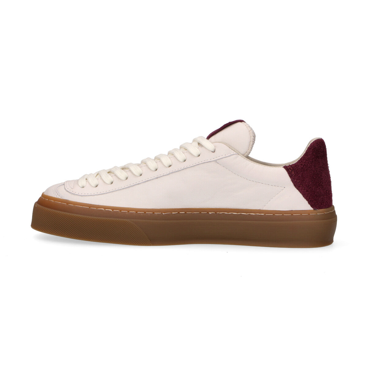 Aqva Alta sneaker Doge in pelle bianca prugna
