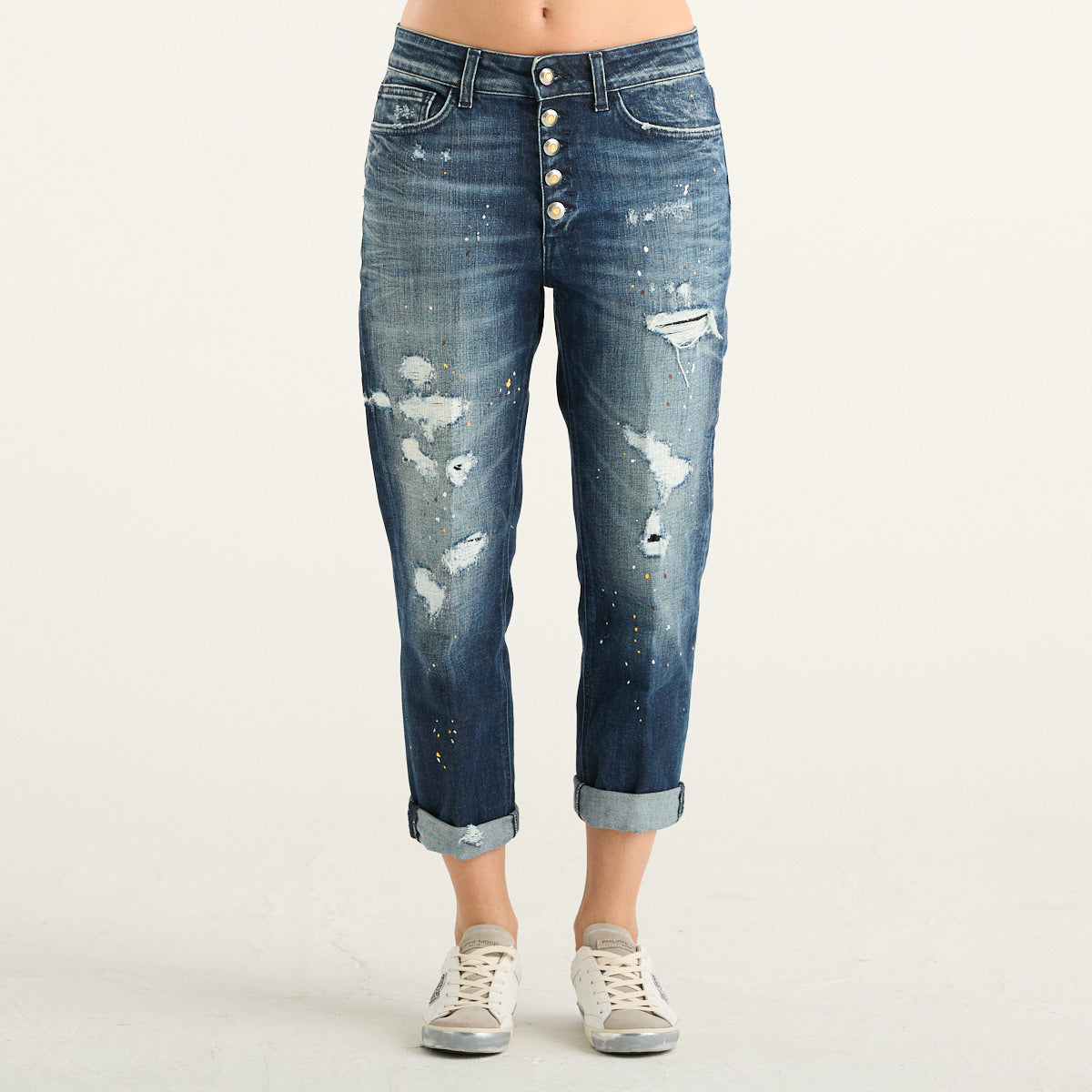 Dondup – Jeans Koons loose fit blu destroyed
