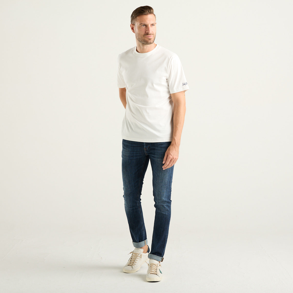 MC2 Saint Barth Every T-Shirt Uomo Bianca con Logo Ricamato