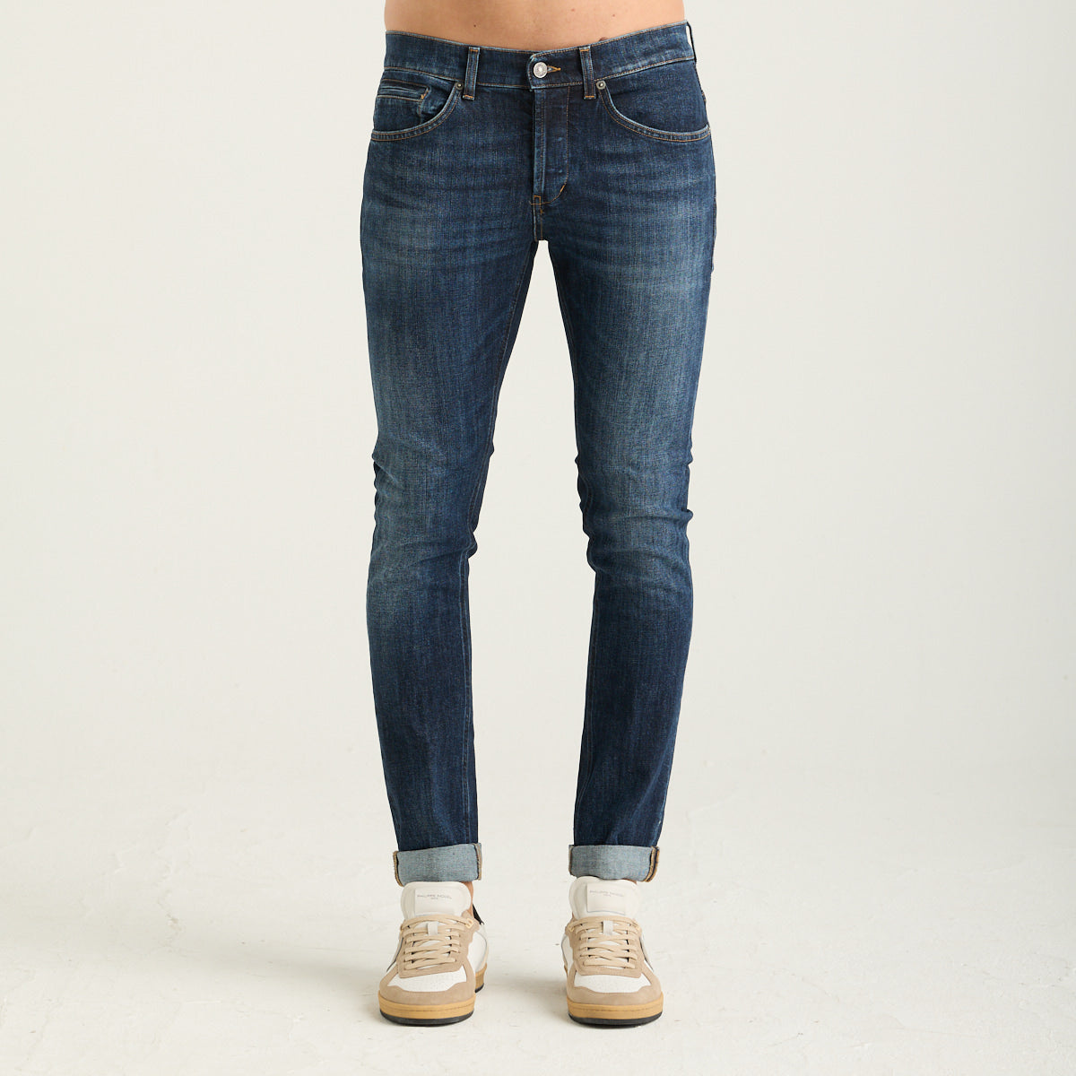 Dondup jeans george slim fit 5 tasche blu scuro