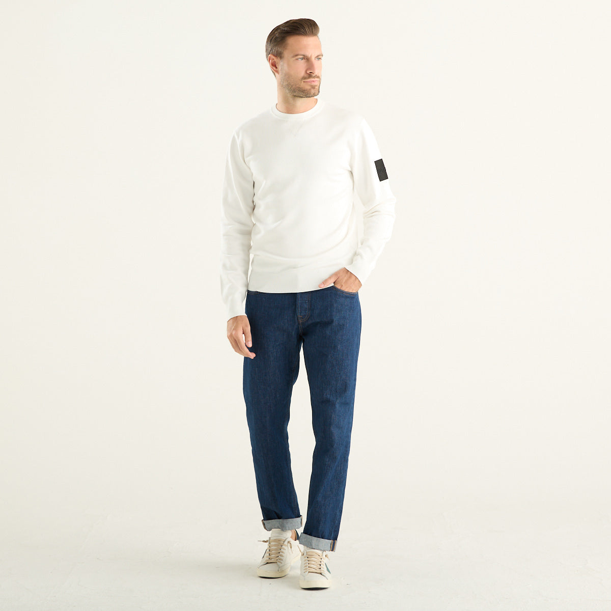 Maglia Girocollo Uomo Bianca Outhere
