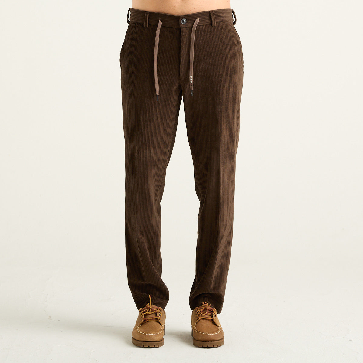 Circolo 1901 pantalone con Coulisse in velluto a coste marrone