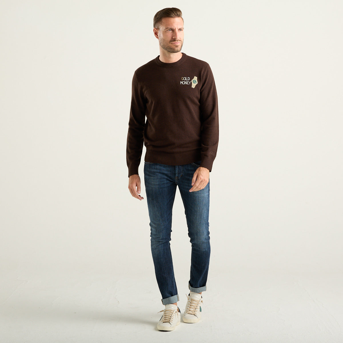 MC2 Saint Barth Heron Light Maglione Uomo Marrone Gold Money