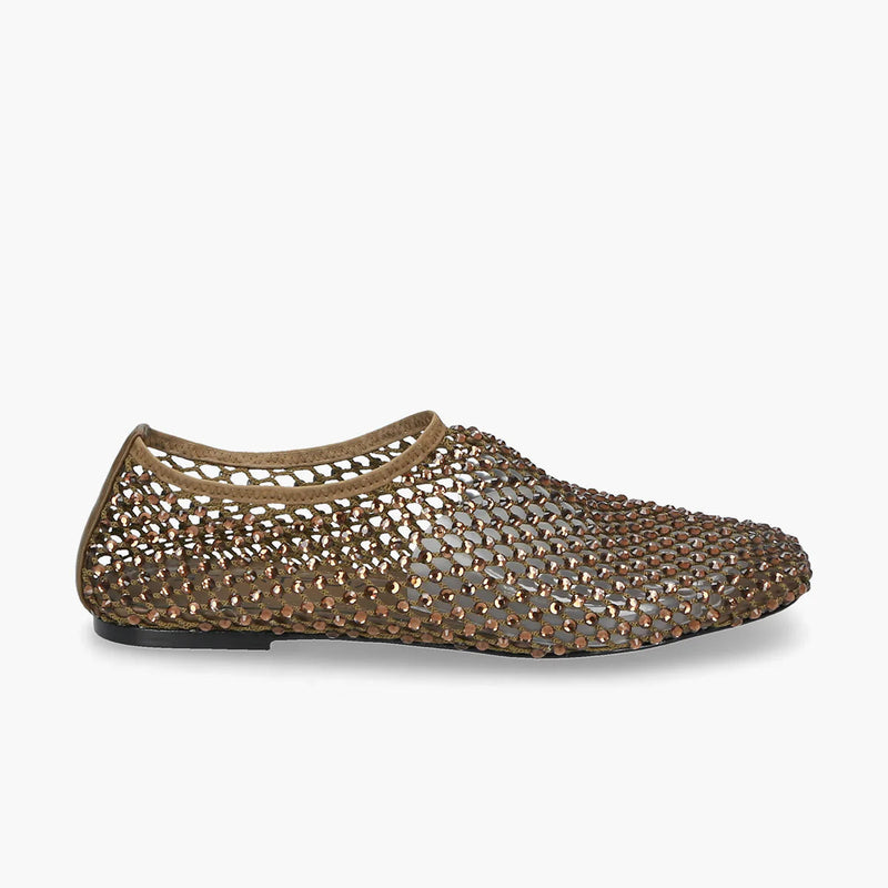 Strategia ballerina con strass verde