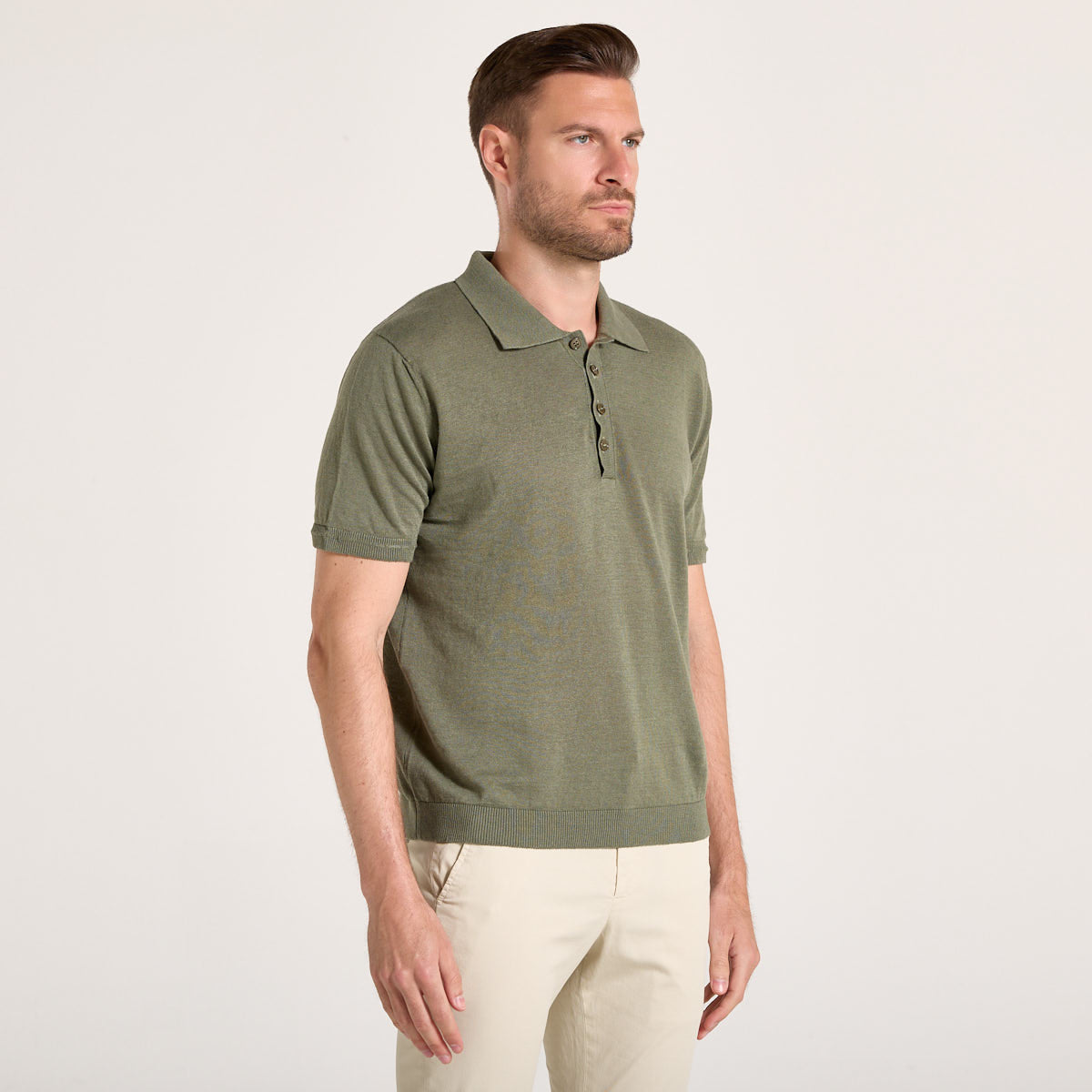 Wool & Co polo in maglia verde