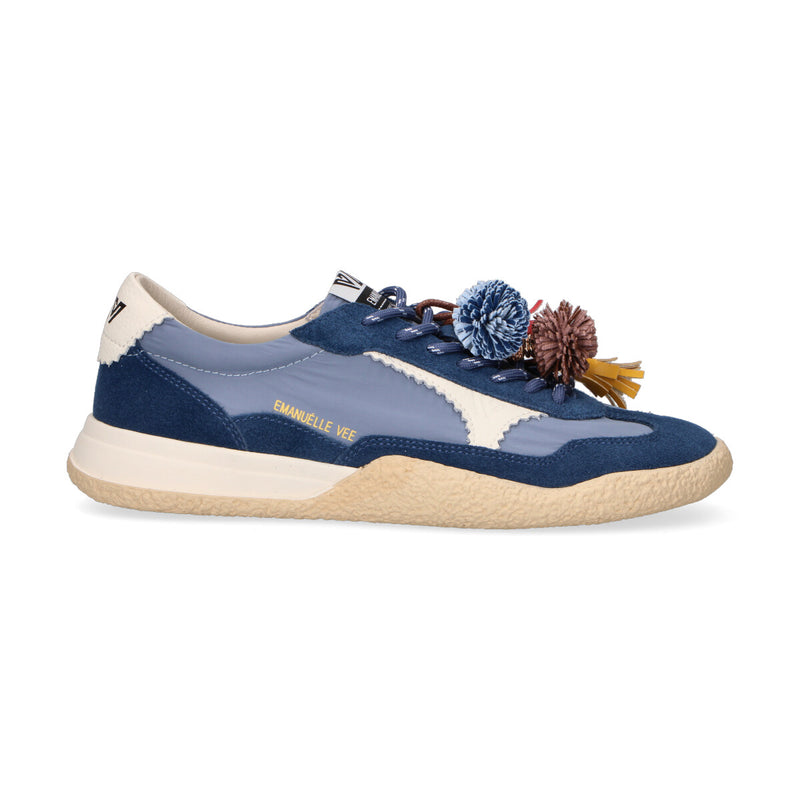 Emanuelle Vee sneakers con nappe in camoscio e nylon blu