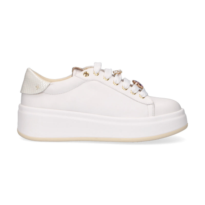 Gio+ sneaker Oliva in pelle bianca