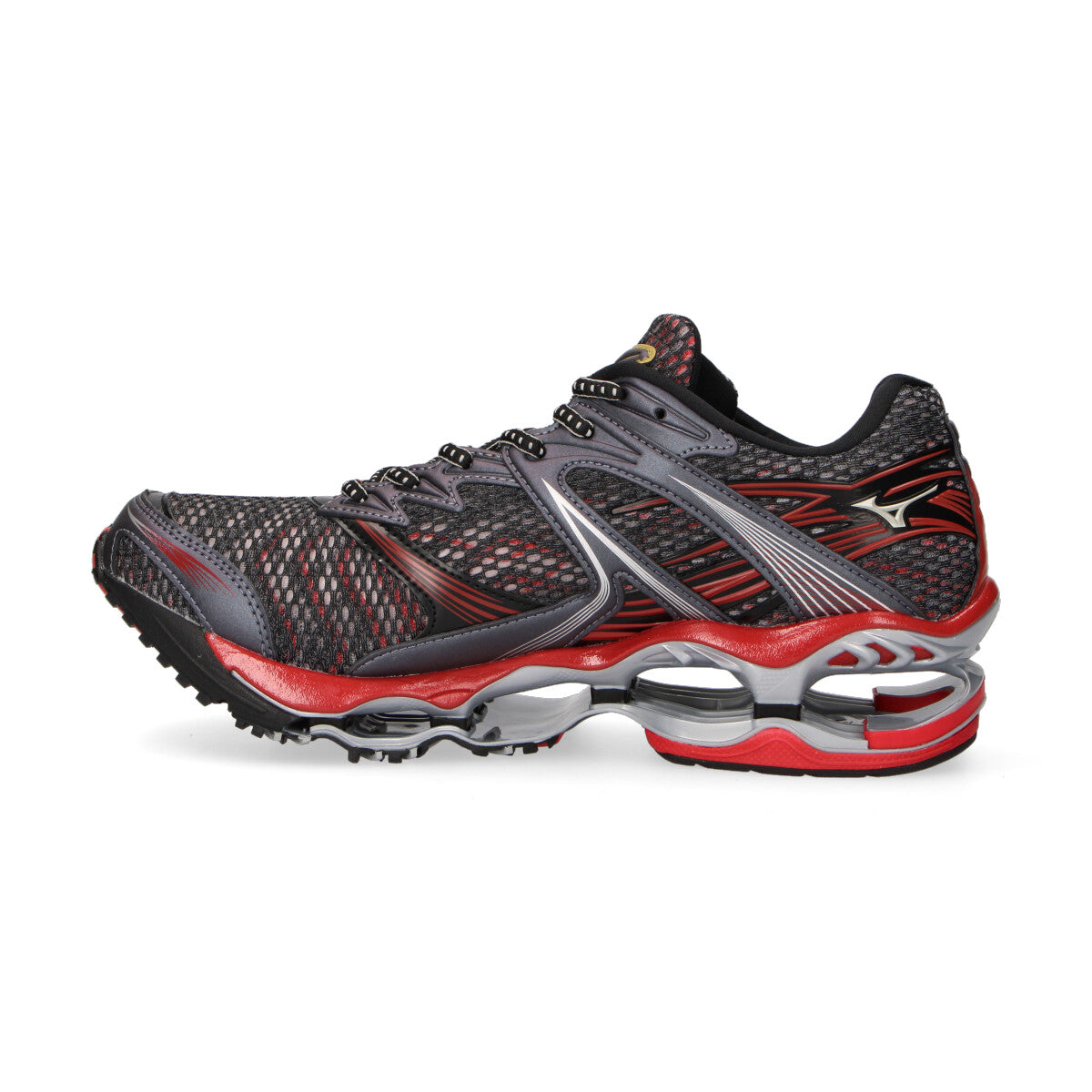 Mizuno sneaker Wave Prophecy 1 in nylo grigio e rosso