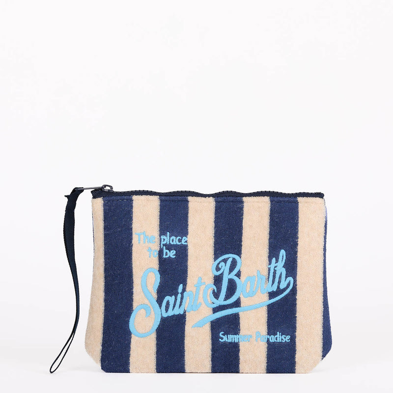 Mc2 Saint Barth pochette aline sponge righe blu