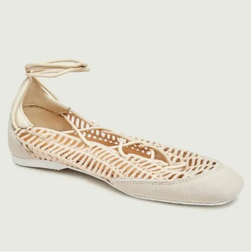 Patrizia Pepe ballerina in rafia panna