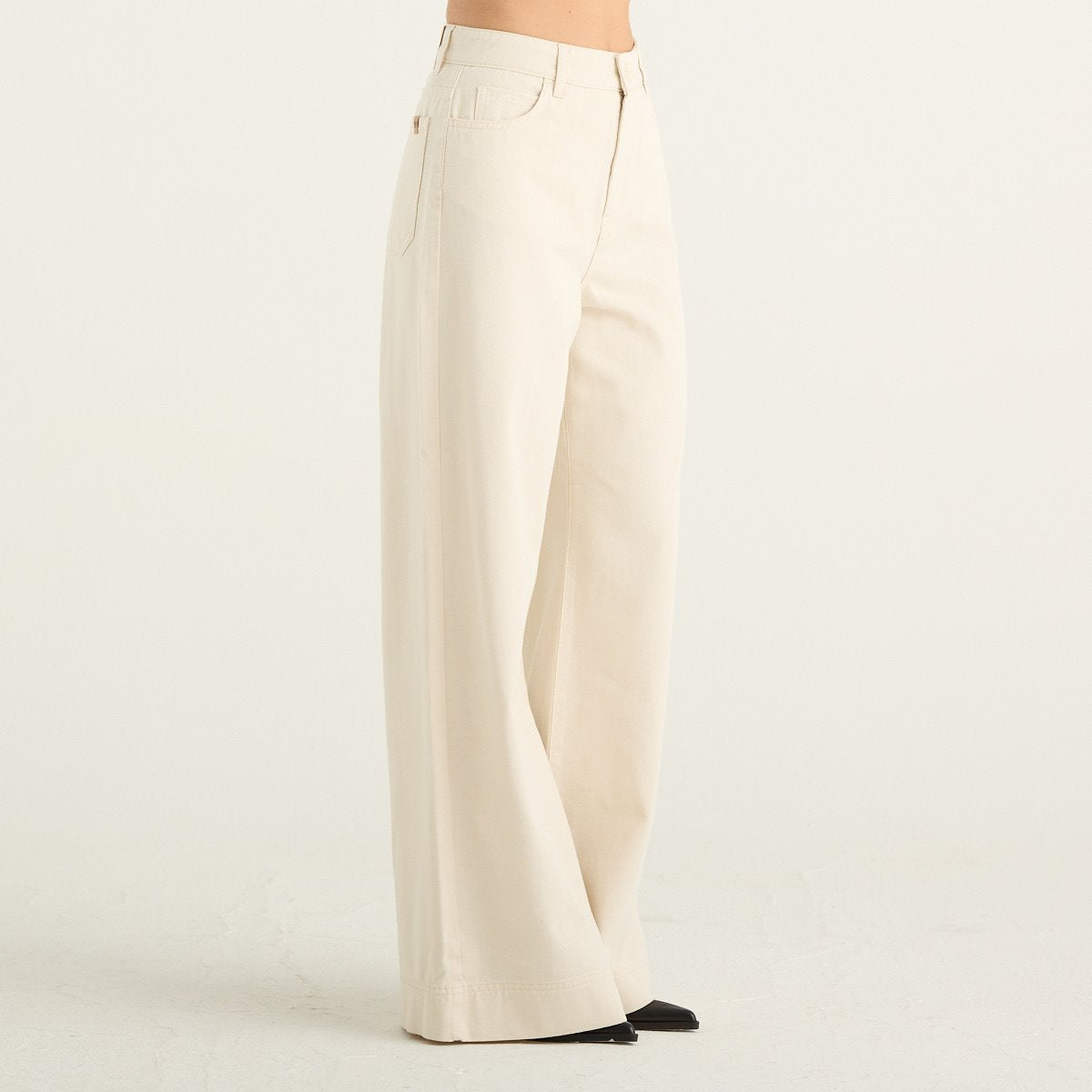 Weekend Max Mara pantaloni donna Canneti wide leg in cotone écru