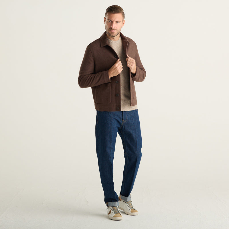 Circolo 1901 Giacca Uomo Marrone con Colletto a Camicia e Tasche Applicate