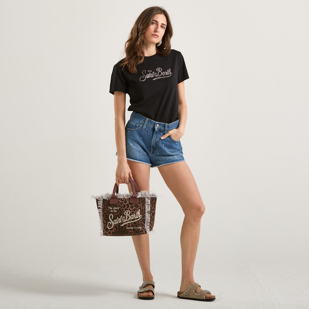 Mc2 Saint Barth t-shirt emilie strass nera