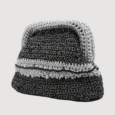 Mc2 Saint Barth Crochet Pouch Lurex nera