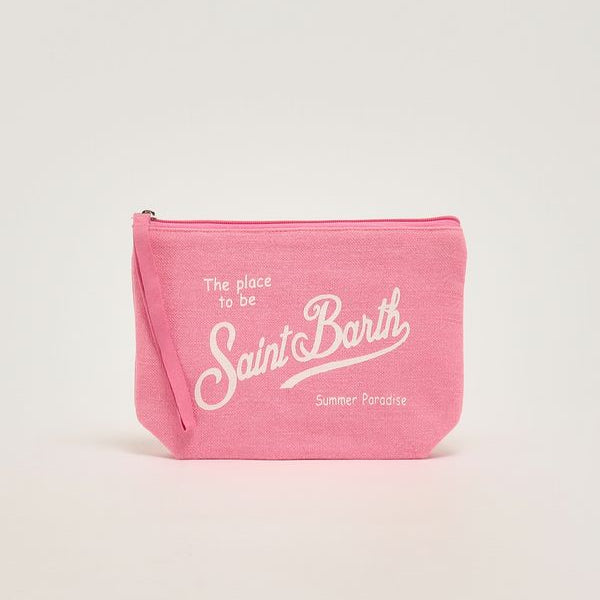 Mc2 Saint Barth pochette Aline in lino rosa