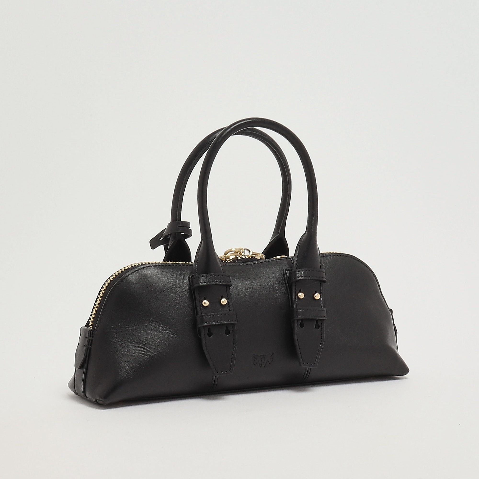 Pinko Mini Bowling Bag Baguette pelle oro