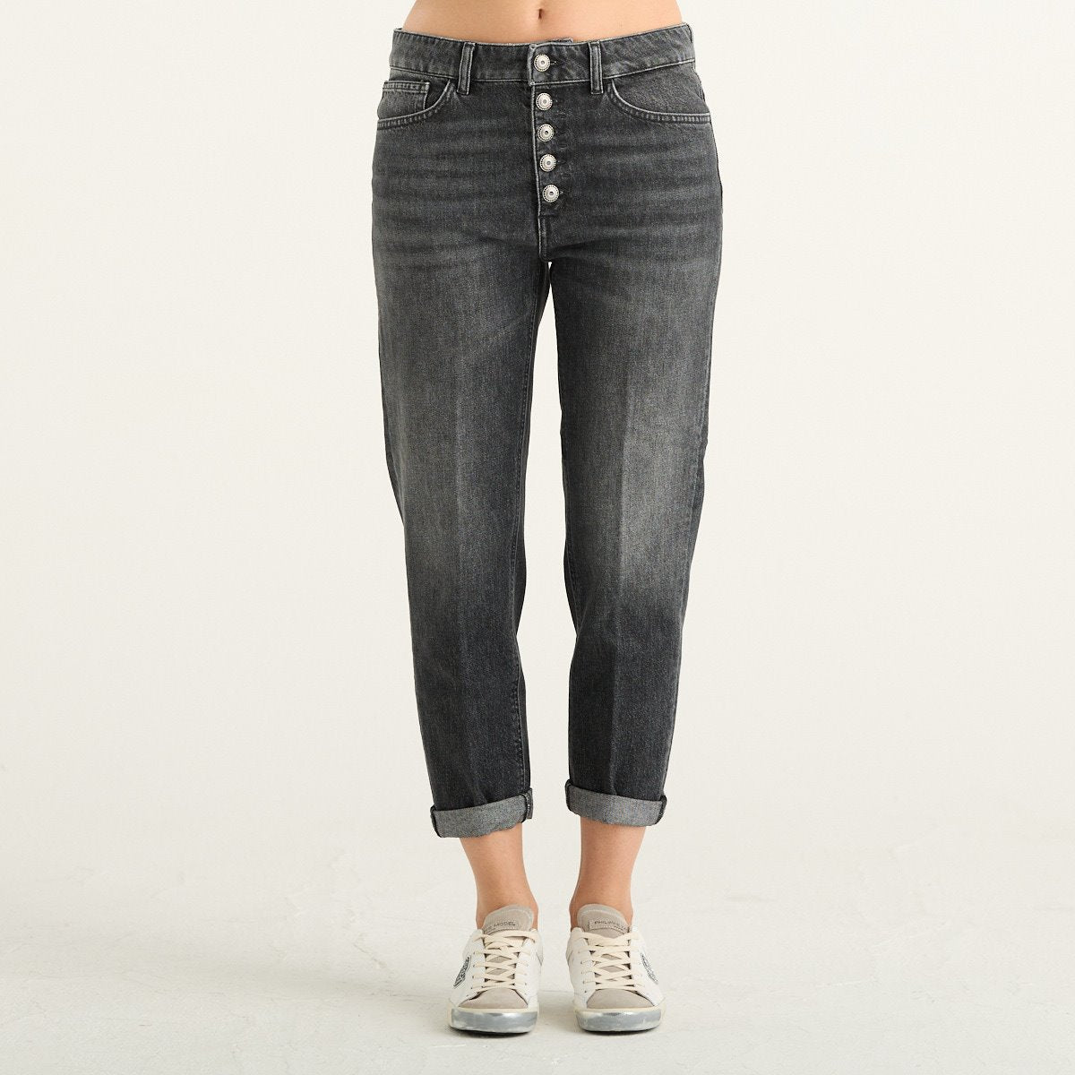 Dondup jeans donna Koons loose fit neri