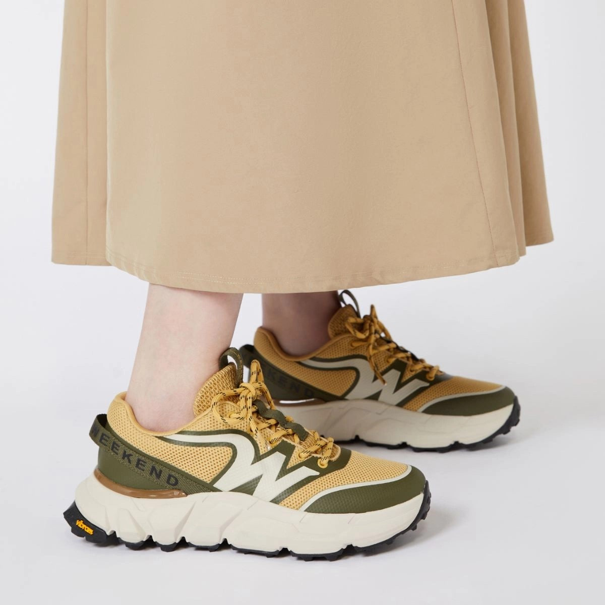 Max Mara Weekend sneaker rete tecnica verde kaki