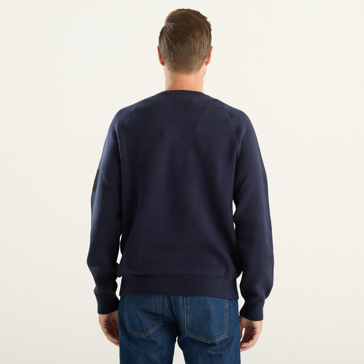 Outhere maglia uomo girocollo blu navy in cotone e lana