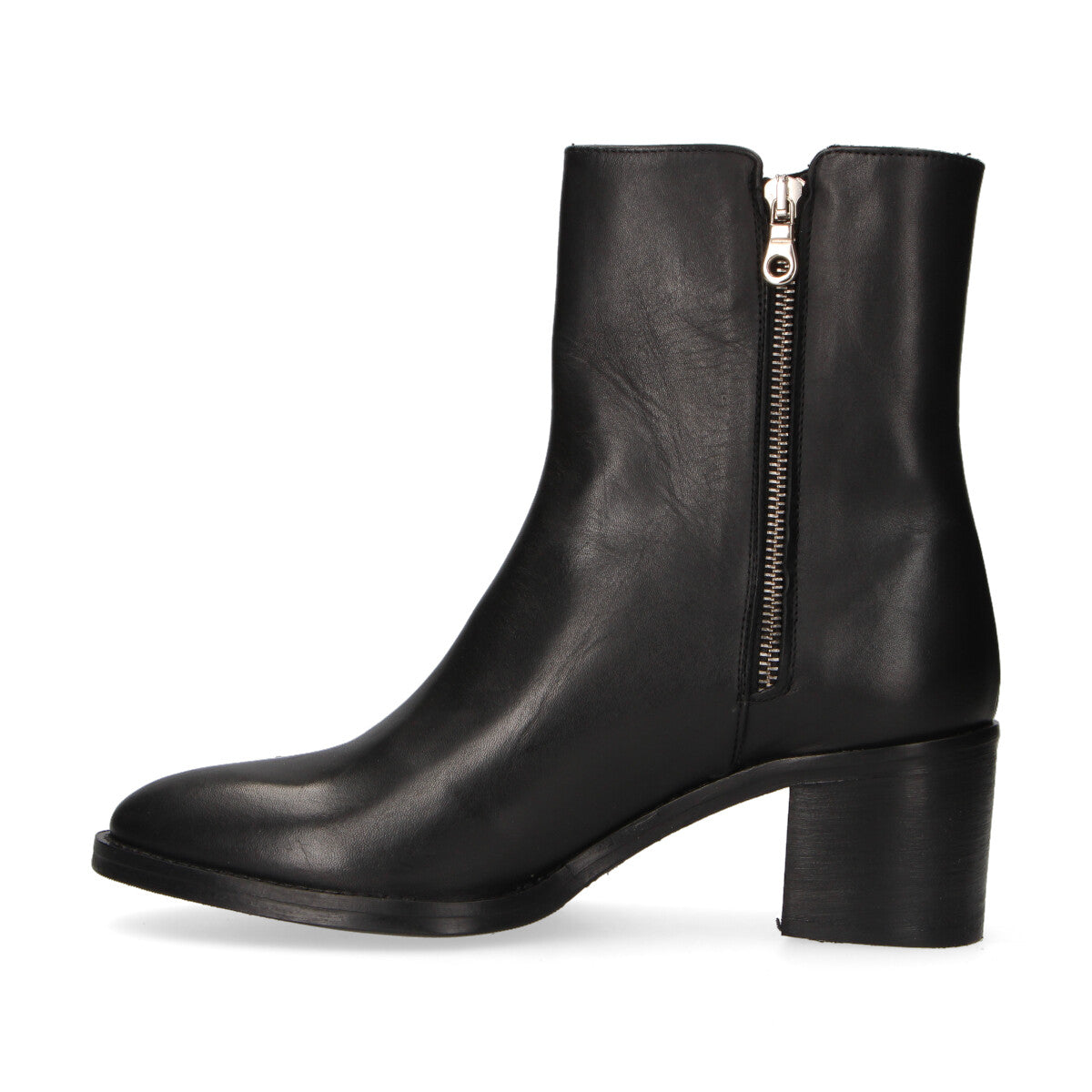 Niche tronchetto con zip in pelle nera