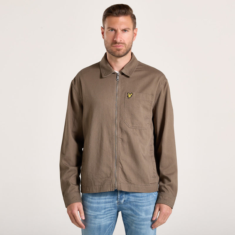 Lyle & Scott field jacket in tessuto con zip verde militare
