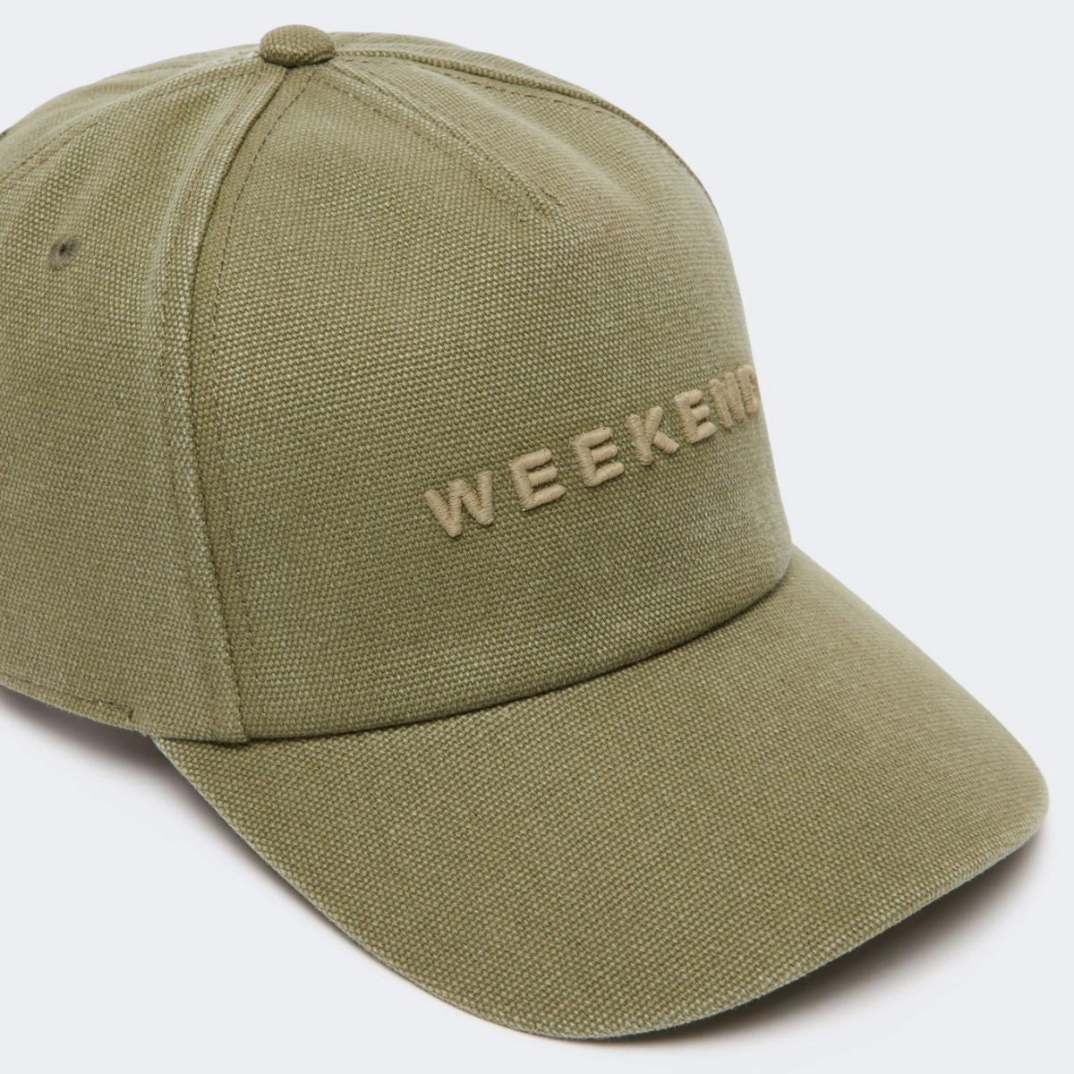 Maxmara cappello da baseball in canvas verde kaki