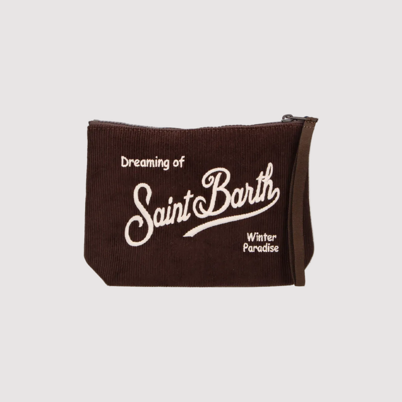 Mc2 Saint Barth pochette Aline in velluto a coste marrone