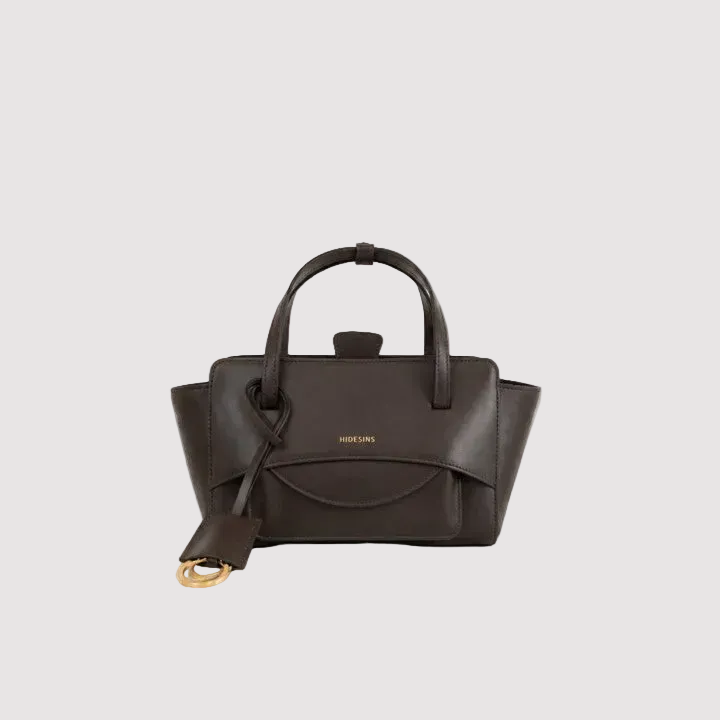 Hidesins borsa a mano Flap S in pelle testa di moro