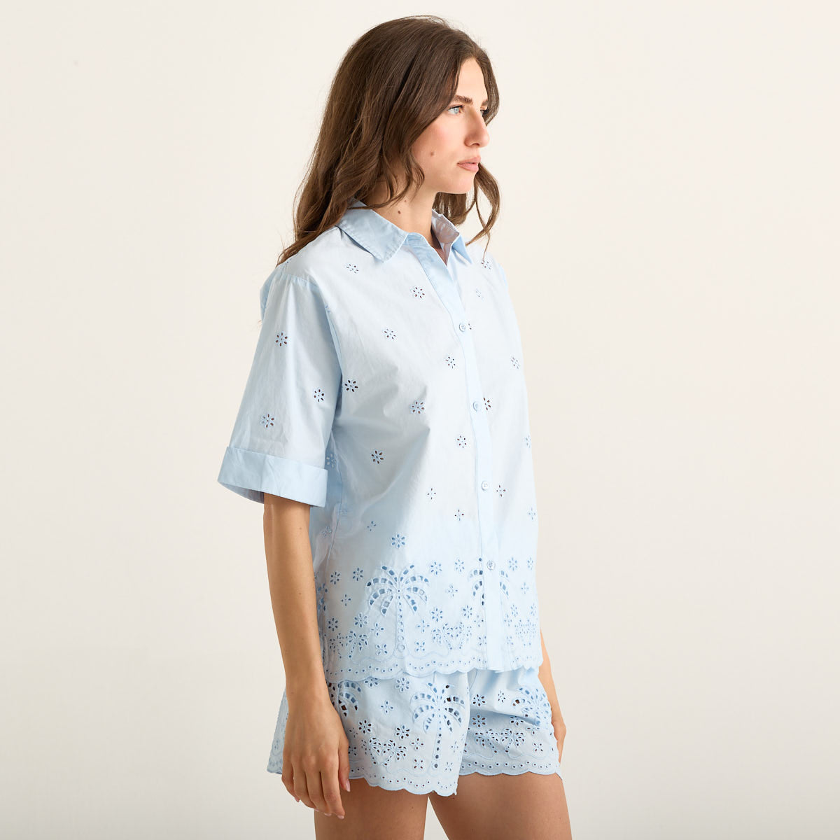 Mc2 Saint Barth camicia manica corta matisse sangallo palms azzurra