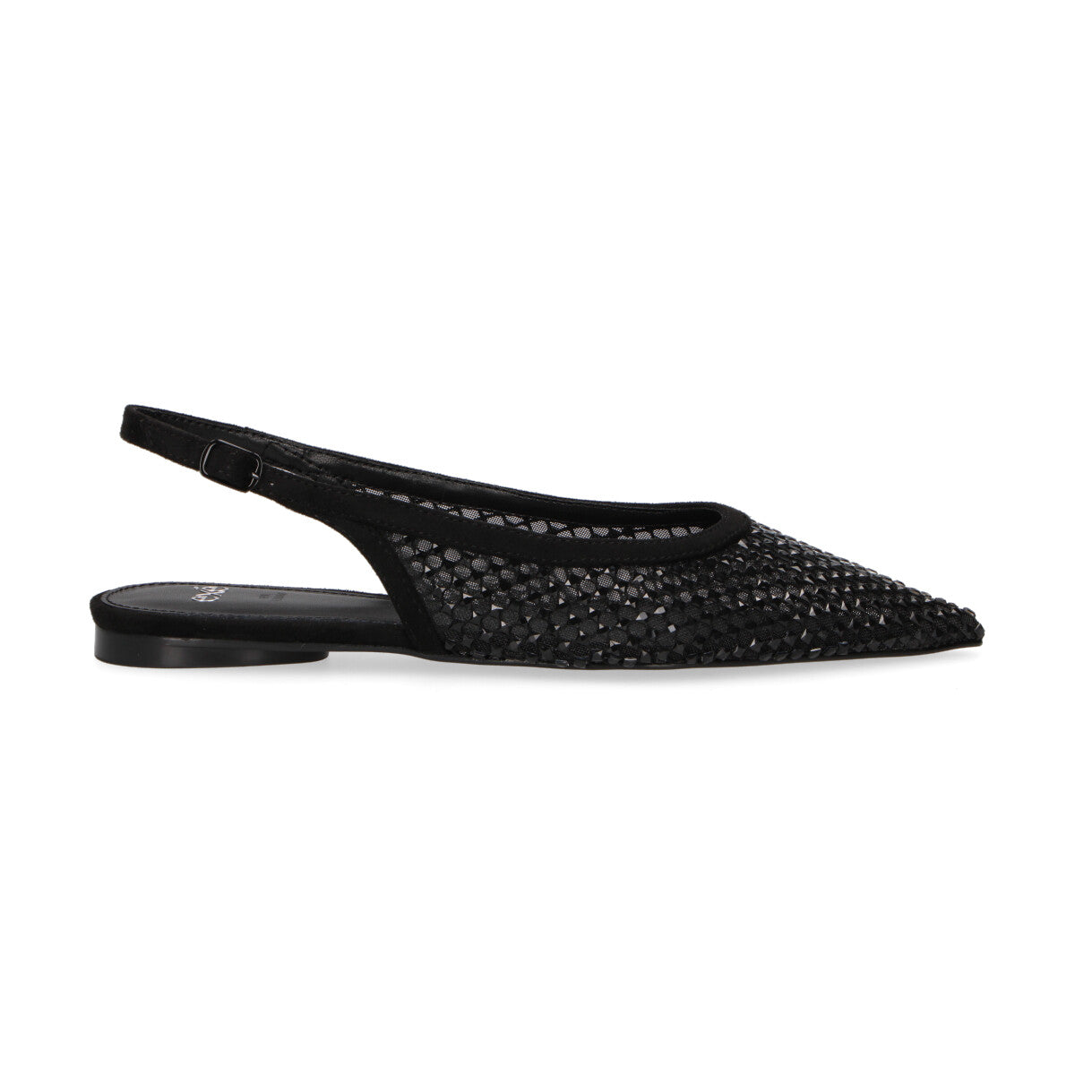 Exè chanel Miami in nylon con strass nero
