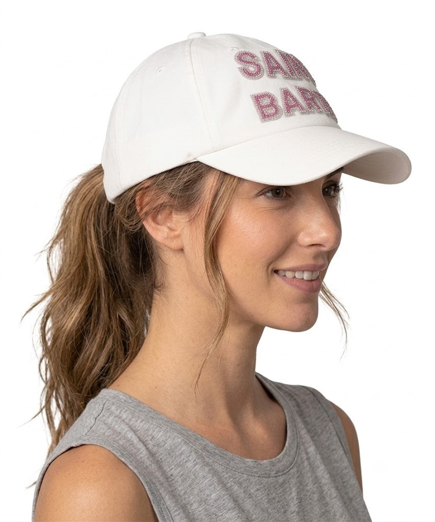 Mc2 Saint Barth cappello con frontino logo beads bianco