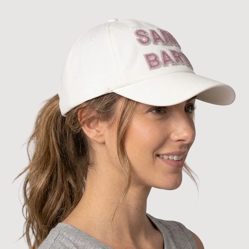 Mc2 Saint Barth cappello con frontino logo beads bianco