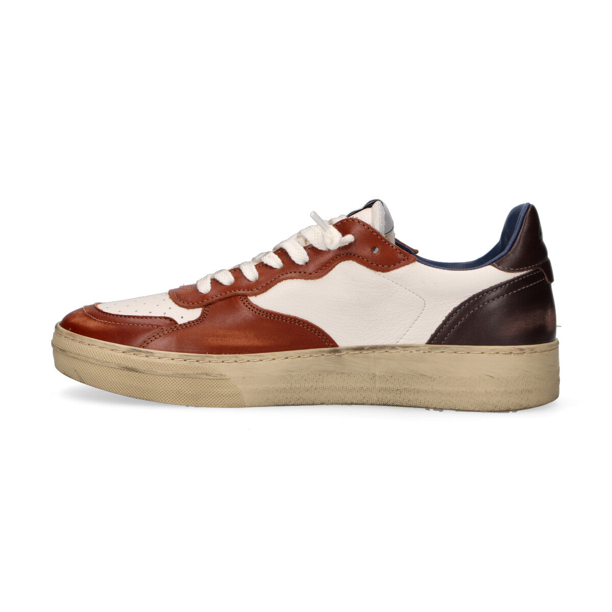 4B12 sneaker Hyper in pelle bianca marrone