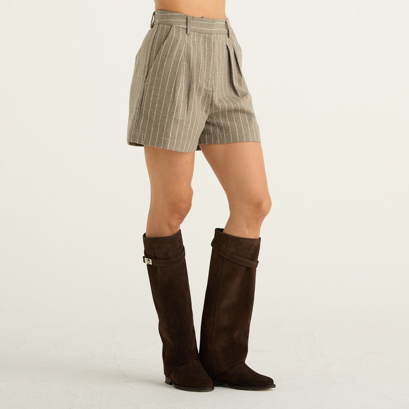 MC2 Saint Barth – Shorts Aya beige gessati