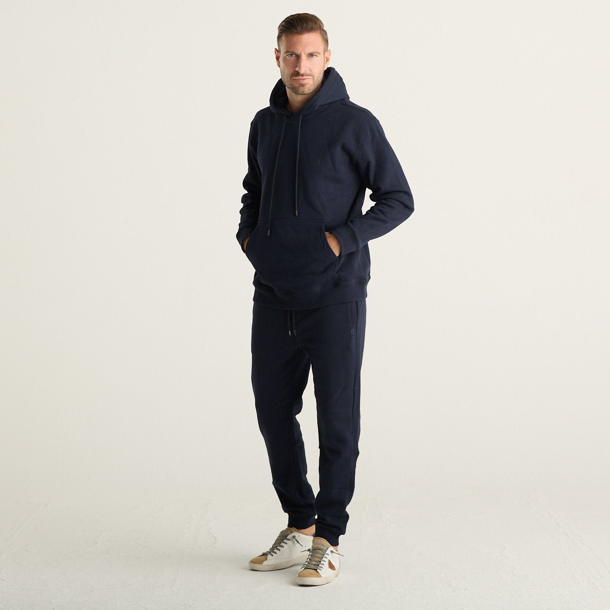 Dondup Pantaloni Jogger Uomo Blu Navy con Coulisse