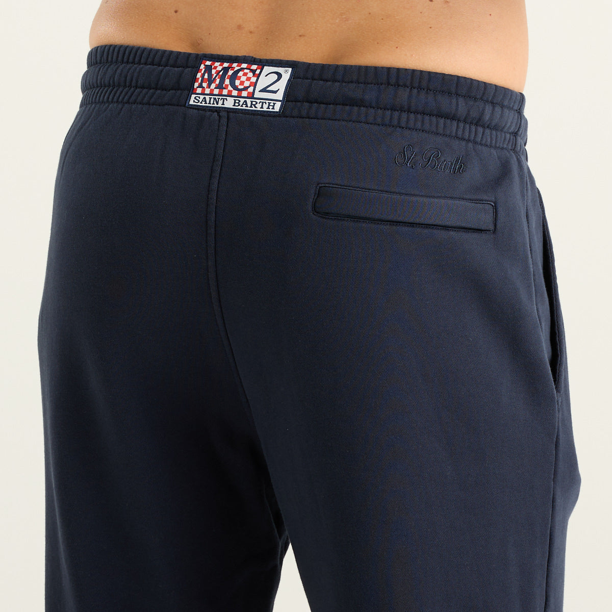 Mc2 Saint Barth pantalone Jogger in cotone blu notte