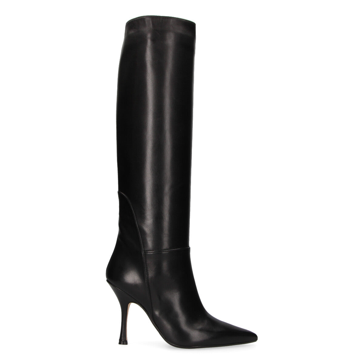 Anna F. stivale tubolare in pelle nero