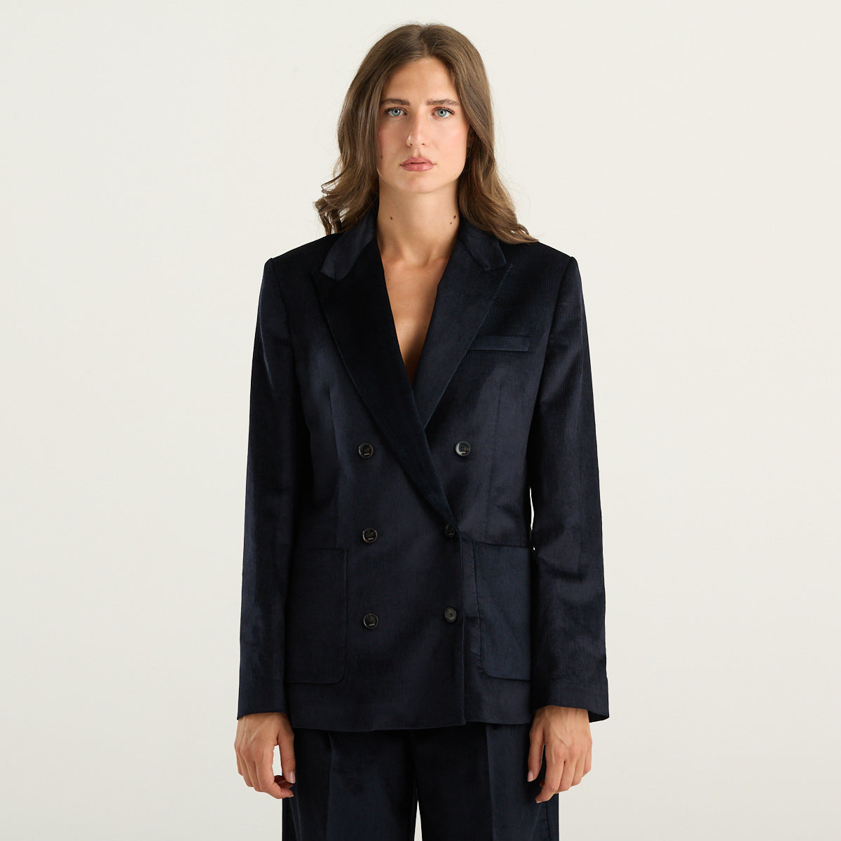 Blazer Doppiopetto Donna Blu Notte Cruna