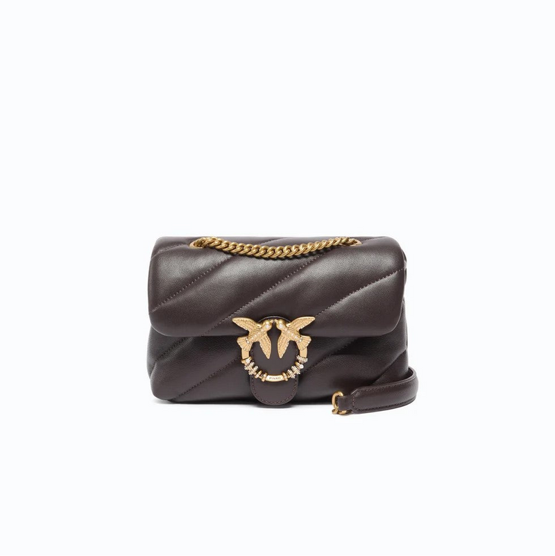 Pinko borsa a tracolla Mini Love Bag Puff in nappa trapuntata con fibbia gioiello testa di moro