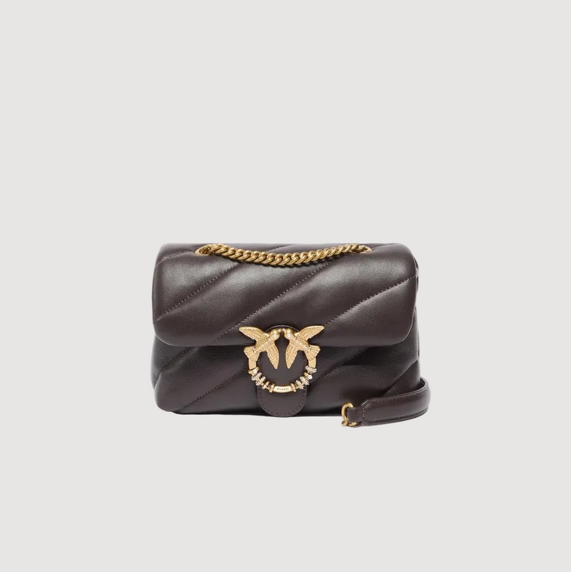 Pinko borsa a tracolla Mini Love Bag Puff in nappa trapuntata con fibbia gioiello testa di moro